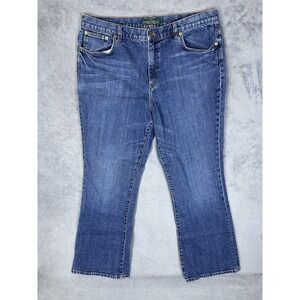 Lauren Jeans Womens 16 Blue Medium Wash Denim High Rise Bootcut Classic Stretch